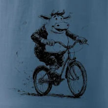 Tučná krava na bicykli