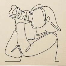 Fotografka stojaca jedným ťahom