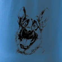 Čiernobiela karikatúra Nemecký ovčiak