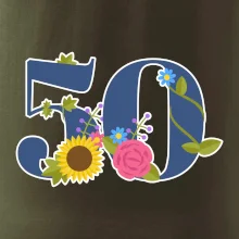 Kvetinové číslo kreslené - 50 Kvetinové číslo kreslené - 50