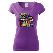 Farebný nápis Just a girl who loves field hockey