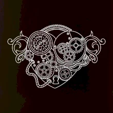 Steampunk srdce kreslené