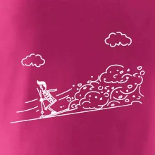 Kreslený lyžiar na horách