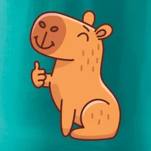 Kapybara s palcom hore