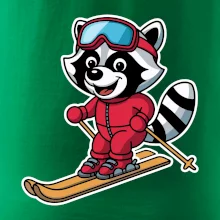 Mýval na lyžiach - kreslený