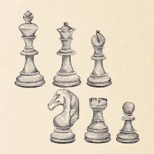 Šachové figúrky kreslené