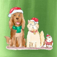Veselé vianoce - pes, škrečok a mačka