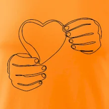 Ruka držiaca srdce jedným ťahom