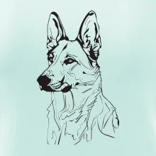 Nemecký ovčiak čierna kresba