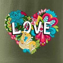 Love nápis květovaný