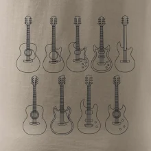 Typy gitár čiernej kresby