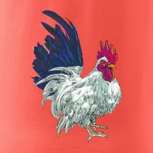 Kohút kreslený biely