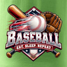 Baseballová pálka s rukavicou eat sleep repeat