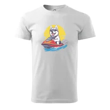 Husky na vodnom skútri