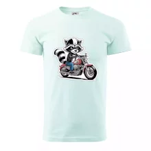 Mýval na motorke kreslený