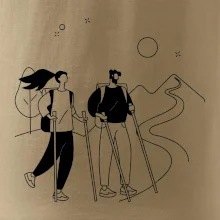 Kreslený pár na výlete