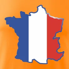 Francúzska vlajka mapa obrys