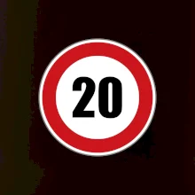 Dopravná značka - obmedzenie rýchlosti 20