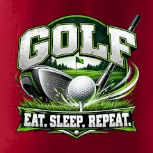 Golfová palica s loptičkou eat sleep repeat