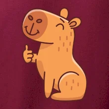 Kapybara s palcom hore