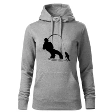 Rybár ťahajúce rybu