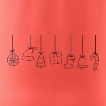 Rodinné vianočné tričká - Vianočné ozdoby na povrázku