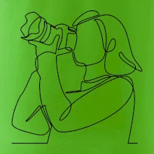 Fotografka stojaca jedným ťahom