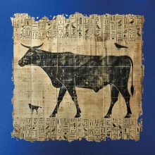 Egyptské hieroglyfy krava