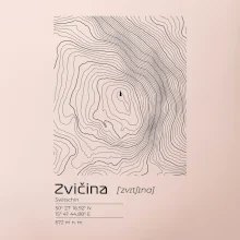 Zvičina - vrstevnice v obdĺžniku