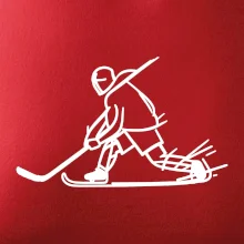 Kreslený hokejista tučnou fixkou