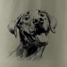 Čiernobiela karikatúra Labrador svetlý