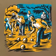 Petanque hra - modro oranžová