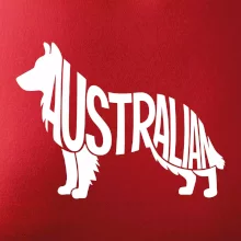 Austrálsky Ovčiak - nápis v tele Austrálsky Ovčiak - nápis v tele
