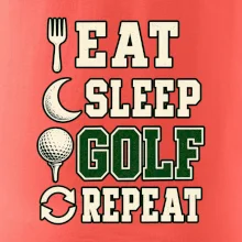 Eat sleep golf repeat typografie