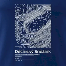 Děčínský Sněžník - vrstevnice v obdĺžniku