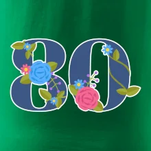 Kvetinové číslo kreslené - 80