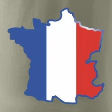 Francúzska vlajka mapa obrys