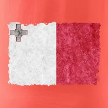 Vlajka Malta ohrýzaná