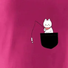 Mačka s rybou vo vrecku