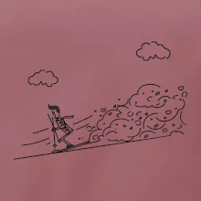 Kreslený lyžiar na horách