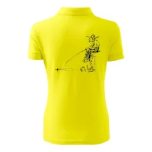 Kreslený rybár na pni