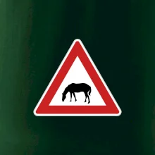 Dopravná značka - Pozor pasúci sa kôň Dopravná značka - Pozor pasúci sa kôň