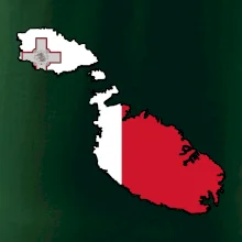 Mapa Malta s vlajkou