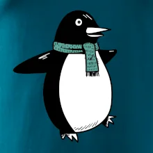 Tučniak so zeleným šálom