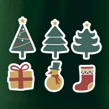 Vianočná sada - stromčeky a darčeky