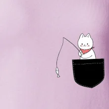 Mačka s rybou vo vrecku