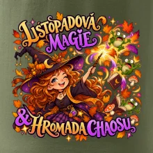 Listopadová čarodějka kouzlí podzimní žáby