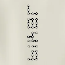 Biker nápis na výšku reťaz