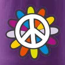 Peace symbol s kreslenou kvetinou