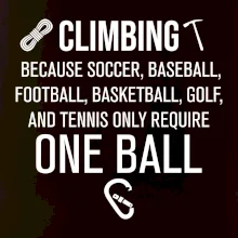 Climbing beacause one ball